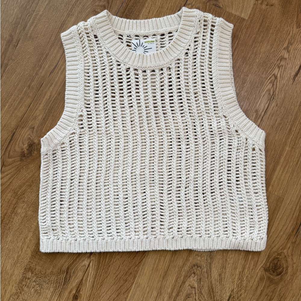 Aerie Cream Knit Top